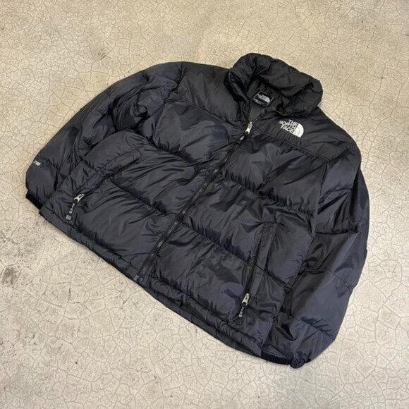 Black Retro Nuptse 700 North Face Puffer - Picture 1 of 7